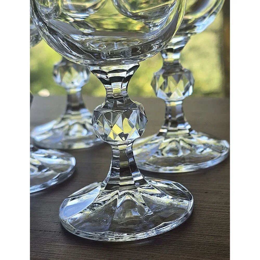 BOHEMIA CLAUDIA Czech Cut Crystal Fluted‎ Champagne Glasses - Set of 6